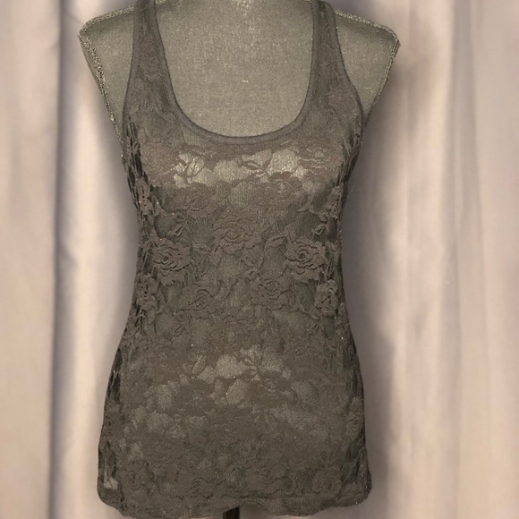 Tops - Black Lace Razor Back Tank